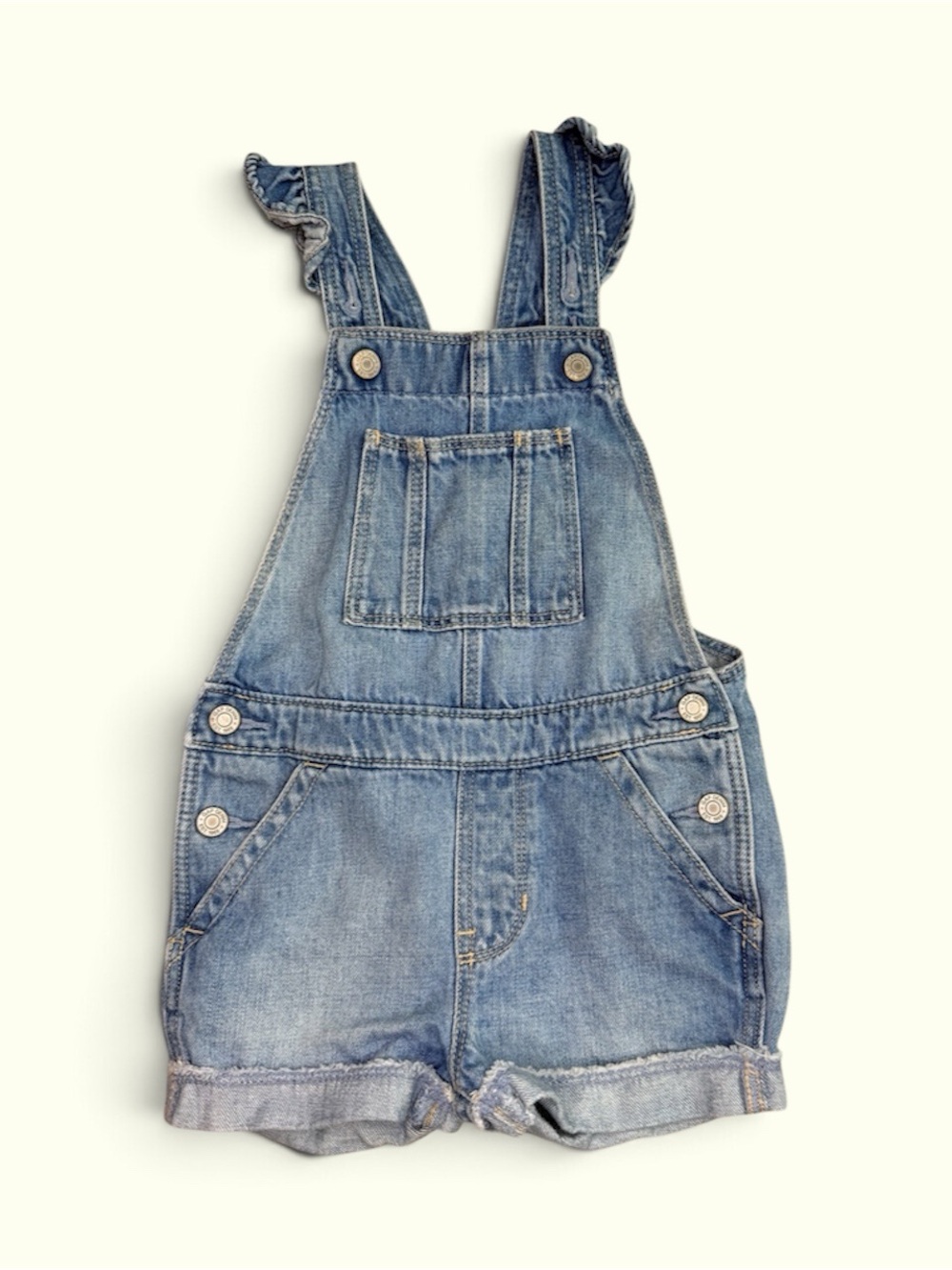 GAP Toddler Girls Denim Ruffle Shortalls (4Years)